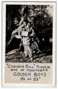 c1940's Caribou Bill Anger Cranberry Portage Manitoba Canada RPPC Photo Postcard