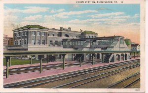 Burlington VT, Train Station, Depot, 1930's, RR, Railroad, Railway, Teich Art