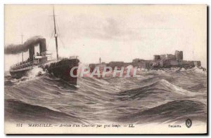 Postcard Old Ship Ship Arrival of Marseille & # 39un mail in bad weather
