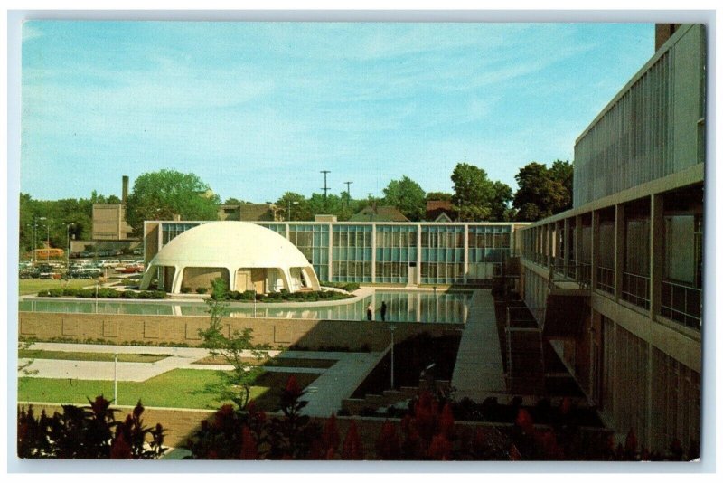 1960 Municipal Center Garden Court Exterior Building Flint Michigan MI Postcard