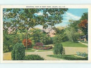 Unused W-Border PARK SCENE Joliet Illinois IL r7621