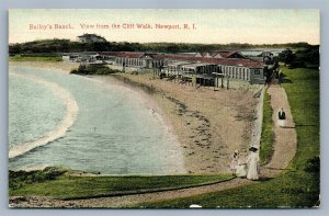 NEWPORT RI BAILEY'S BEACH ANTIQUE POSTCARD 