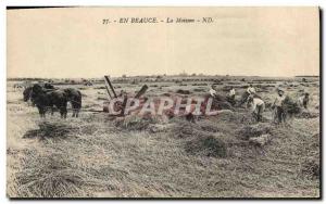 Old Postcard Folklore Peasants In Beauce The harvest