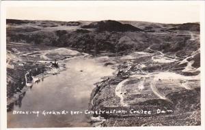 Breaking Ground For Grand Coulee Dam Construction Washington Real Photo