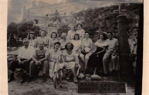 Havana Cuba group of visitors outside Morro Castle real photo pc Z20719