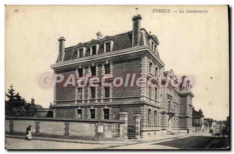 Old Postcard Evreux La Gendarmerie