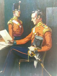 Royal Welsh Fusiliers Officer 1857 Vintage Art Military Postcard