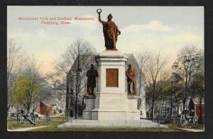 Soldier's Monument Park Fitchburg MA unused c1910s