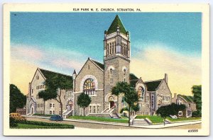 Elm Park United Methodist Church Scranton Pennsylvania PA Parish Bldg. Postcard