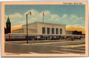 Postcard OH Akron Union Depot