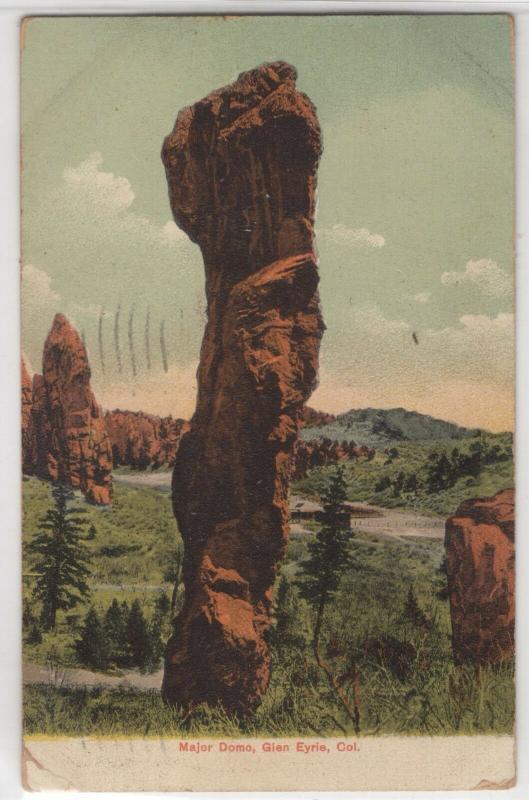 Major Domo Rock Formation Glen Eyrie Colorado CO 1910 Antique Postcard