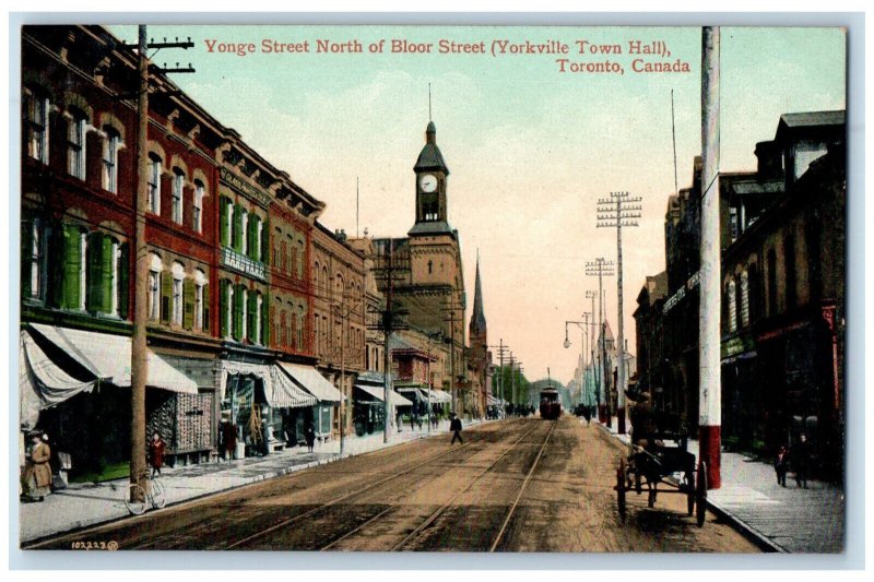 c1910 Yonge Street North of Bloor Street Toronto Ontario Canada Postcard