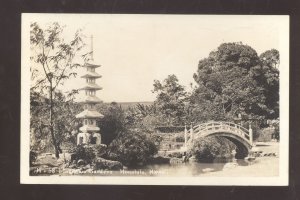 RPPC HONOLULU HAWAII GARDENS BRIDGE VINTAGE REAL PHOTO POSTCARD