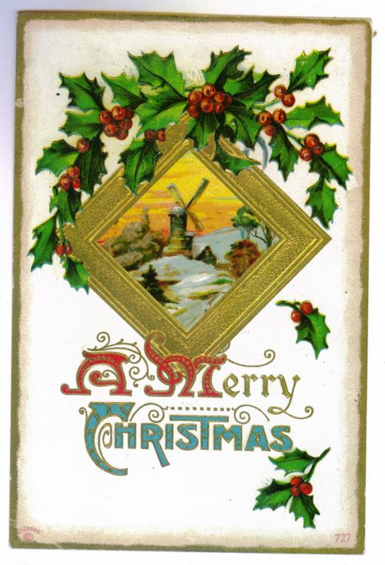 Saint Lawrence to Cape Vincent, New York used 1911 Embossed Christmas Post Card