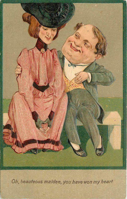 Artist Impression Comic Humor PFB Romantic Couple 1908 Postcard 12162