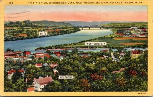 West Virginia Tri-State View Near Huntington 1949 Curteich