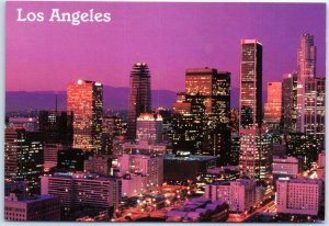 Postcard - Los Angeles skyline at night - Los Angeles, California