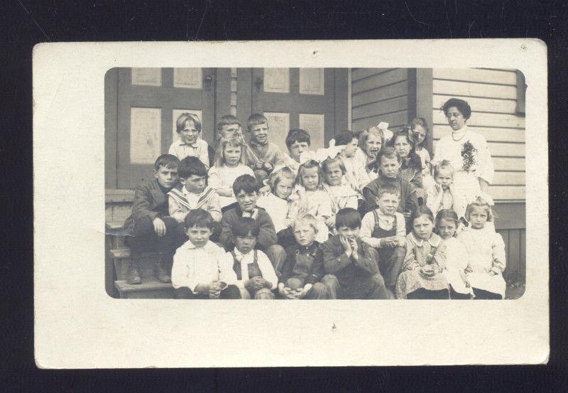 RPPC MONROE WASHINGTON THIRD STREET GRAMMER SCHOOL REAL PHOTO POSTCARD