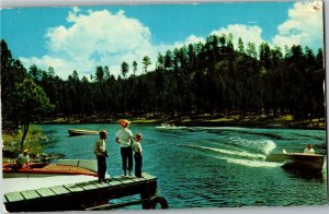 Speed Boats on Sheridan Lake, Black Hills SD Vintage Postcard G31