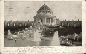 St Louis World's Fair 1904 Festival Hall and Cascades Vintage Postcard