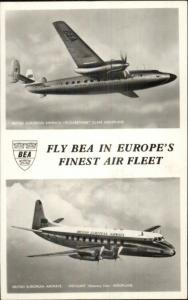 BEA British European Airways Airplanes in Flight Real Photo Postcard rpx