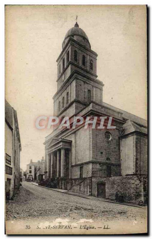 Old Postcard Saint Servan L & # 39Eglise