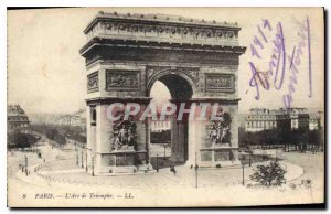 Old Postcard Paris Arc de Triomphe