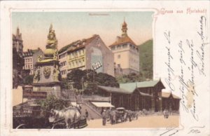 Germany Gruss Aus Karlsbad Marktbrunnen 1906