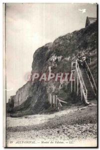 Old Postcard Ault Onival Montee Cliffs