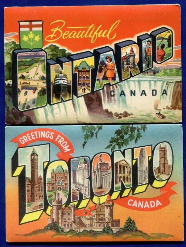 Lot of 2 Canada postcard folders Toronto and Ontario