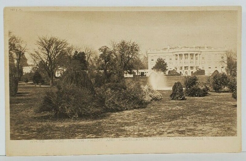 Washington DC White House Sputh Front From Presidents Garden c1905 Postcard M20