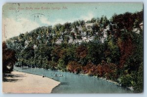 1916 White River Bluffs Bathing Boating Tourist Eureka Springs Arkansas Postcard