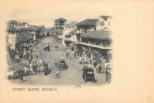 Street Scene, Bombay, India ca 1900s Antique Vintage Postcard