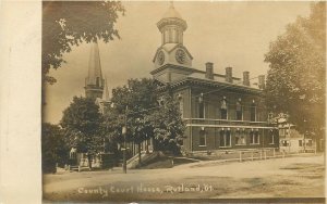 Postcard RPPC C-1910 Vermont Rutland County Court House occupation 23-11906