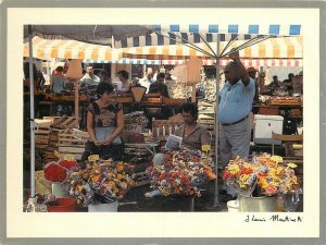 Market sellers photo Jean-Louis Martinetti 1988 postcard