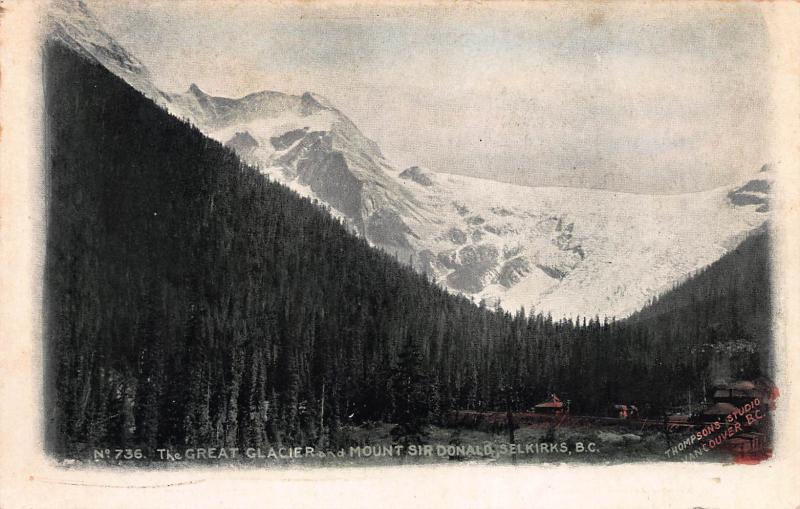 The Great Glacier, Mount Sir Donald, B.C., Canada, Early Postcard, Unused