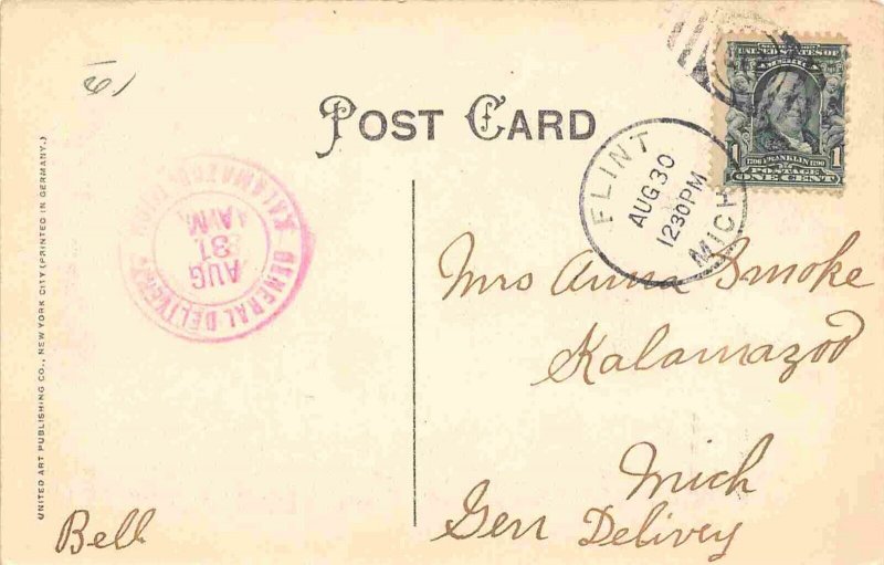 Kearsley Street Flint Michigan 1910 postcard