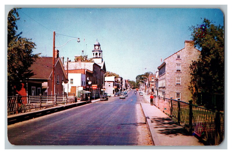 Looking North Gore Street Perth Ontario Canada Vintage Standard View Postcard