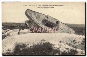 Postcard Old Army Tank The Tank Pompelle German capture before Fort