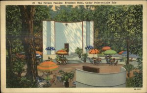 Tavern Terrace Breakers Hotel Cedar POInt Lake Erie Linen Postcard