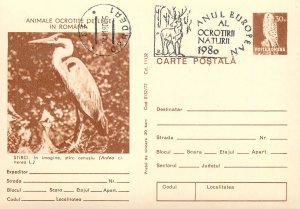 Set of 20 postal stationery postcards animals protected by law in Romania 1980