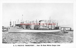 Steamship, S.S. Pacific Transport, 18 Knot White Cargo Liner, RPPC