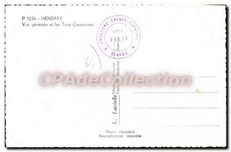 Old Postcard Hendaye Vue Generale And The Three Crowns