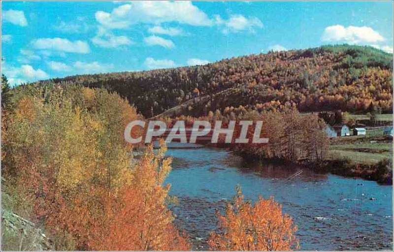 Modern Postcard Covered Bridge on the river Matane in st rene