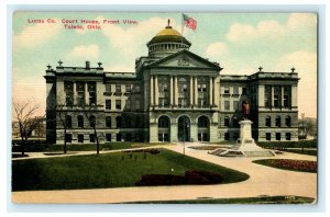 Lucas Co., Court House Front View Toledo Ohio Vintage Antique Postcard