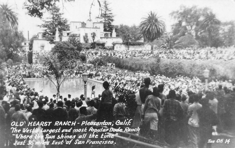 RPPC OLD HEARST DUDE RANCH Pleasanton, CA Pool c1940s Zan Photo Vintage Postcard