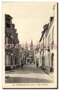 Postcard Old Dourdan S and O Rue St Pierre