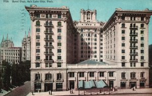 Vintage Postcard 1913 Hotel Utah Historical Landmark Salt Lake City Utah UT