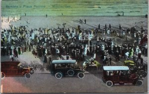 Uruguay Montevideo Rambla y Playa Pocitos Vintage Postcard C132