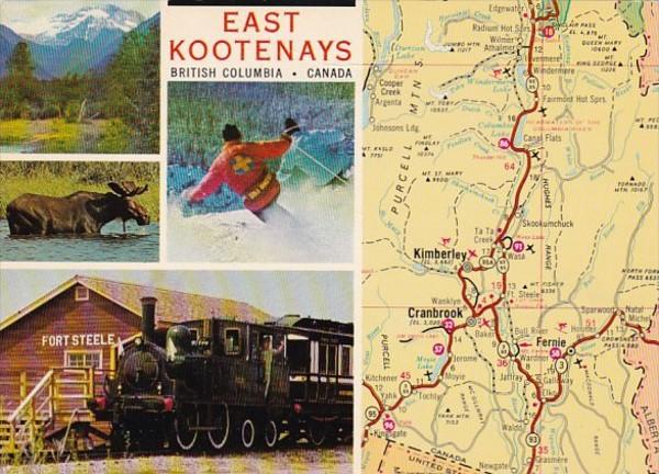 Canada Britsh Columbia Map Of The East Kootenays